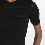 Maglia DEVON m/c inserto pizzo 019 BLACK sea ny 