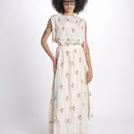 gonna lunga con ricamo a fiorellini ROSA LVSSS2026500 BEIGE lug von siga 