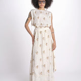 gonna lunga con ricamo a fiorellini ROSA LVSSS2026500 BEIGE lug von siga 