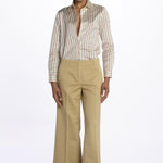 Pantalone MELODY D cropped cotone tinto capo MELODYD408801 12 quelledue 