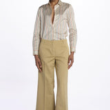 Pantalone MELODY D cropped cotone tinto capo MELODYD408801 12 quelledue 