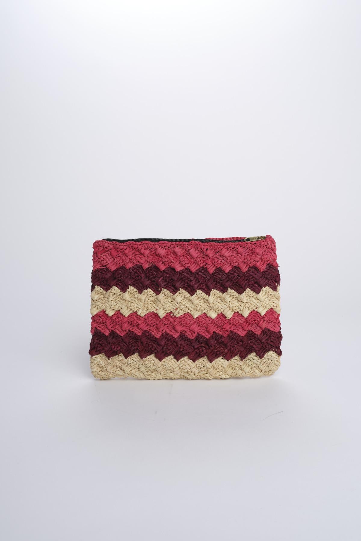 PERLA pochette a righe PERLA FUXIA camalya 