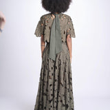 top con fiori intarsiati KOUFONISI M1721 PESTO lace the label 
