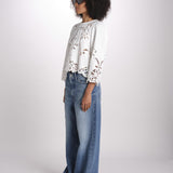 camicia con ricami THE PICNIC TOP T1460992 CREAM the GREAT 