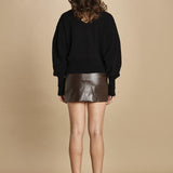 maglia scollata con scollo a v 32012-351 NERO 29 federica tosi 