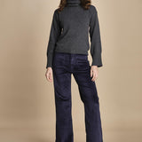 pantalone a zampa con taschine FAUVE WX NAVY fam 