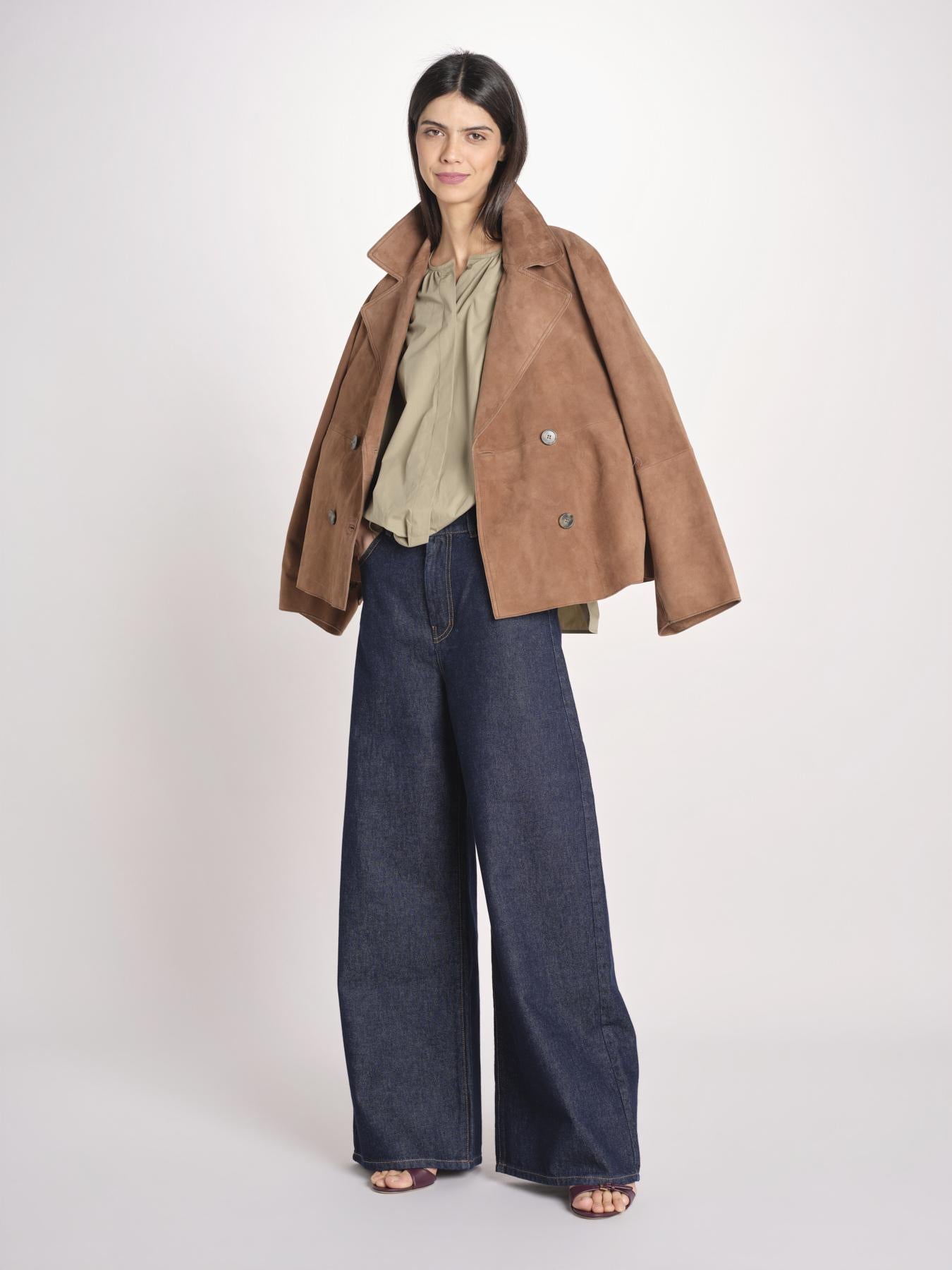 camicia in popeline manica corta EDUCATA 2615111172600 025 VERDE OLIVA weekend maxmara 
