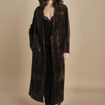 abito lungo in velluto e pizzo MICKE SILK BLEND DRESS BROWN herskind 