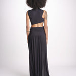 gonna lunga con drappeggio e spacchi TAYLA DEEP BLACK amazuìn 