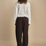 camicia in maglia ricamo pizzo LACE STICH 351912 OFF WHITE farm rio 