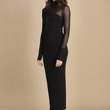 abito manica lunga con trasparenze UPTOWN BLACK undress code 