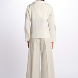 LORAINE giacca con fiori ricamati E25VE013 ECRU stella forest 