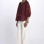 benaras soleil BE24912BURGUNDY ORANGE