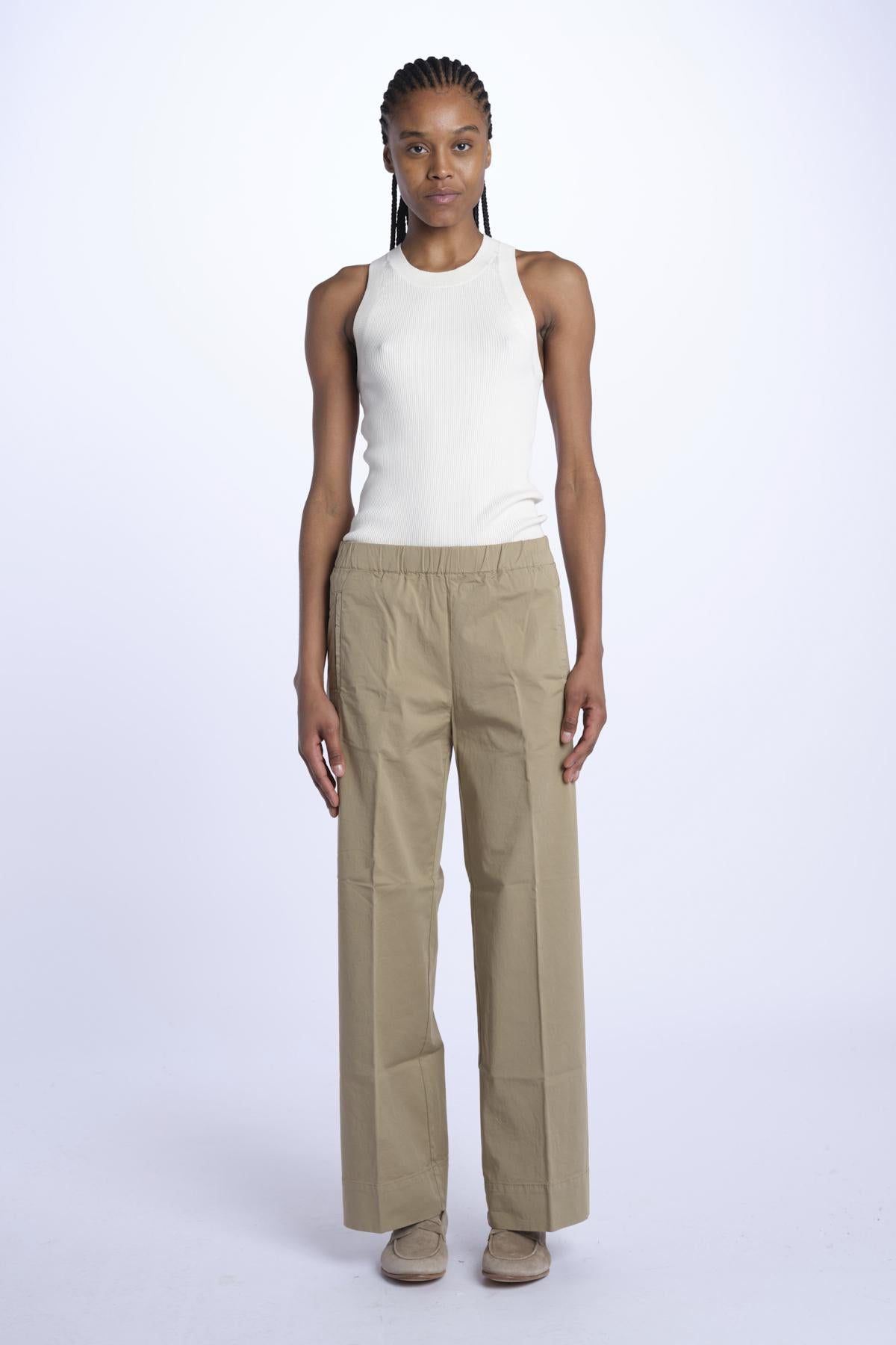 Pantalone PENSIL cotone con elastico PENSIL KHAKI true avenue 