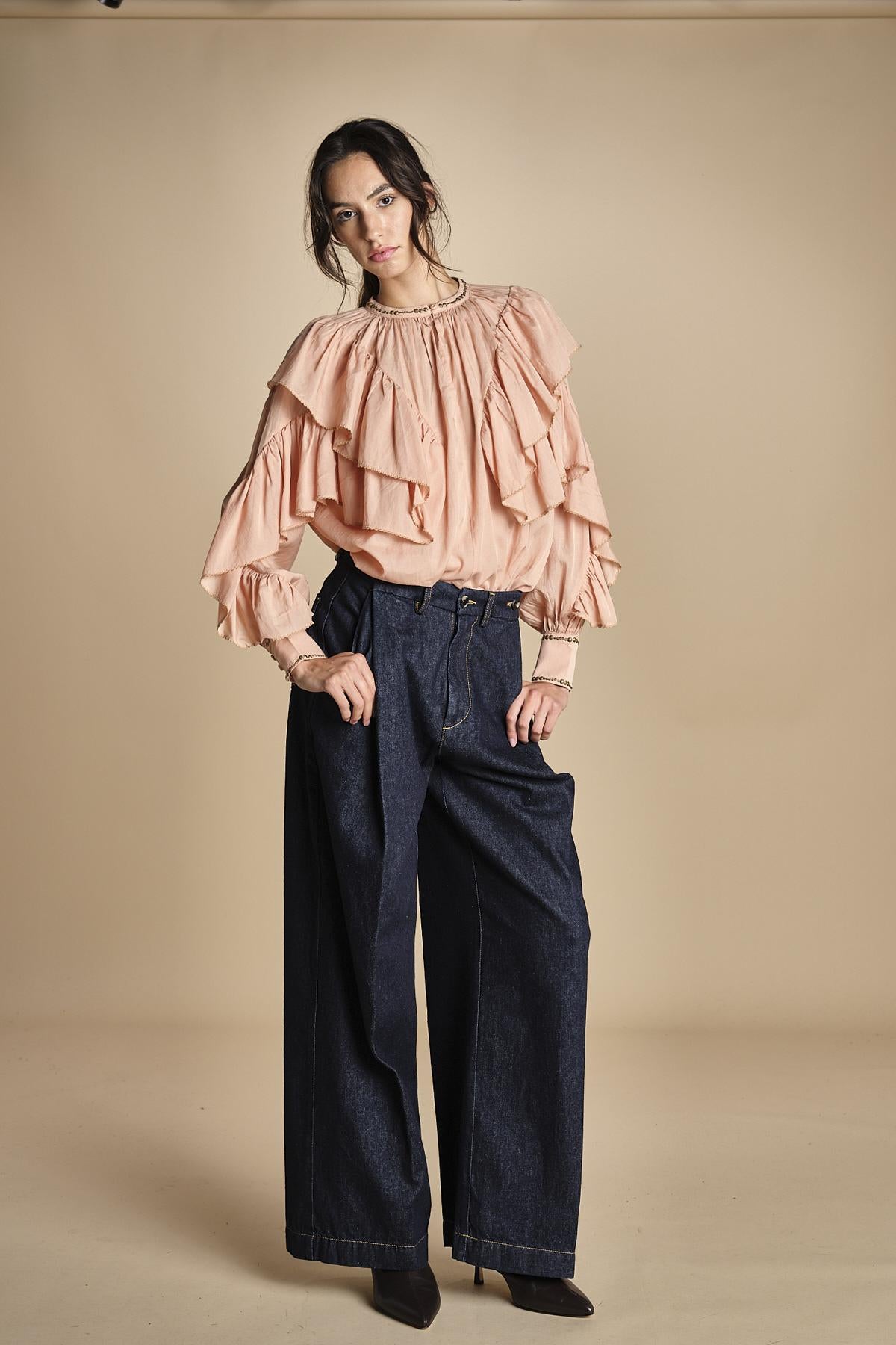 SELONA TOP camicia con voille SELONA TOP BLUSH PINK scarlett poppies 