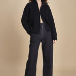 maglia a coste con la zip SANDOS DARKEST NAVY studio nicholson 