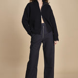maglia a coste con la zip SANDOS DARKEST NAVY studio nicholson 