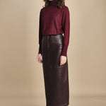 LISANNE gonna longuette in pelle LISANNE  IO118050 RE401 ivy oak 