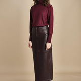 LISANNE gonna longuette in pelle LISANNE  IO118050 RE401 ivy oak 