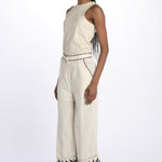 Pantalone ricamo PALM NIRVANA ANTIQUEWHITE scarlett poppies 