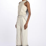 Pantalone ricamo PALM NIRVANA ANTIQUEWHITE scarlett poppies 