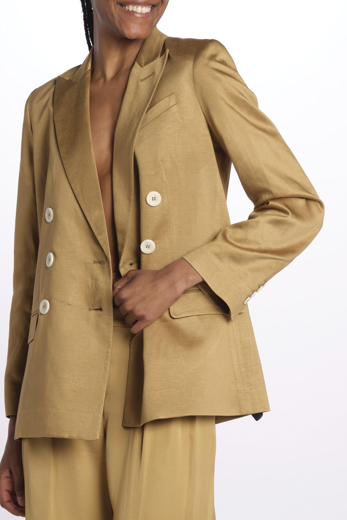 Blazer EZIO doppio petto 14V007VE100 CAMEL ines de la fressange 