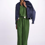 PALAZZO pantaloni in seta  by milaura. BE24252PANT GREEN benaras soleil 