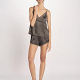 top in seta e pizzo PIP L25103457 DARK GREEN 700 love stories 
