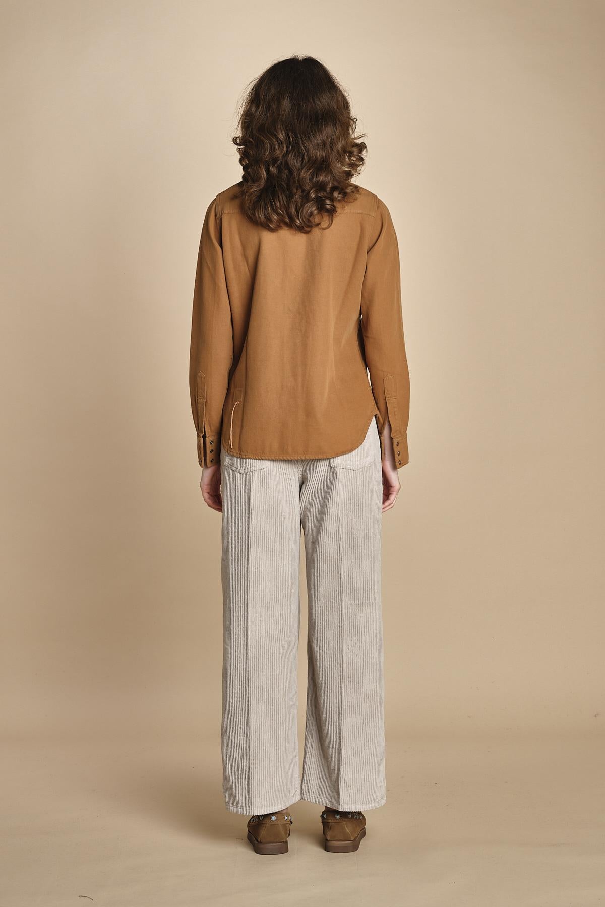 camicia texana TOLEDO-0171T COFFEE fortela 