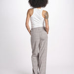 pantalone in principe di galles 16P005CO251 P671 BROWN MULTI ines de la fressange 