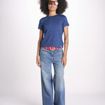 t-shirt girocollo manica corta in cotone organico WTEE03 520 INDIGO merz b 