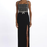  RINA SPLIT GOWN BLACK rebecca vallance 
