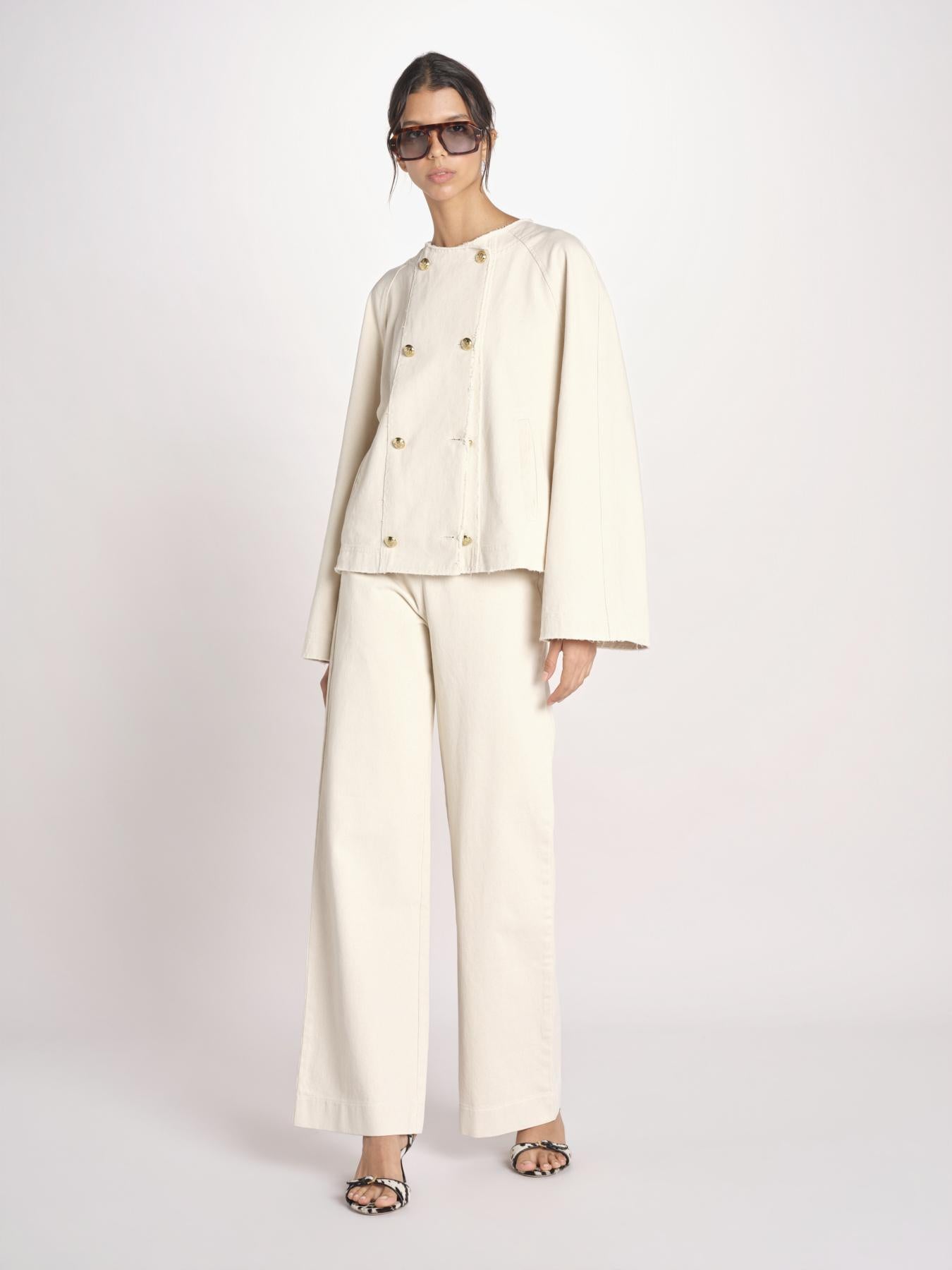 giacca in canvas con bottoni oro SALLY COMFORTBULL NATURAL true avenue 