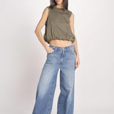 t-shirt s/m con elastico fondo VILLENA 026TS567JE MILITARE woc 