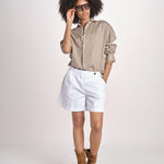 Camicia maschile in lino M012 1003 FANGO milaura 
