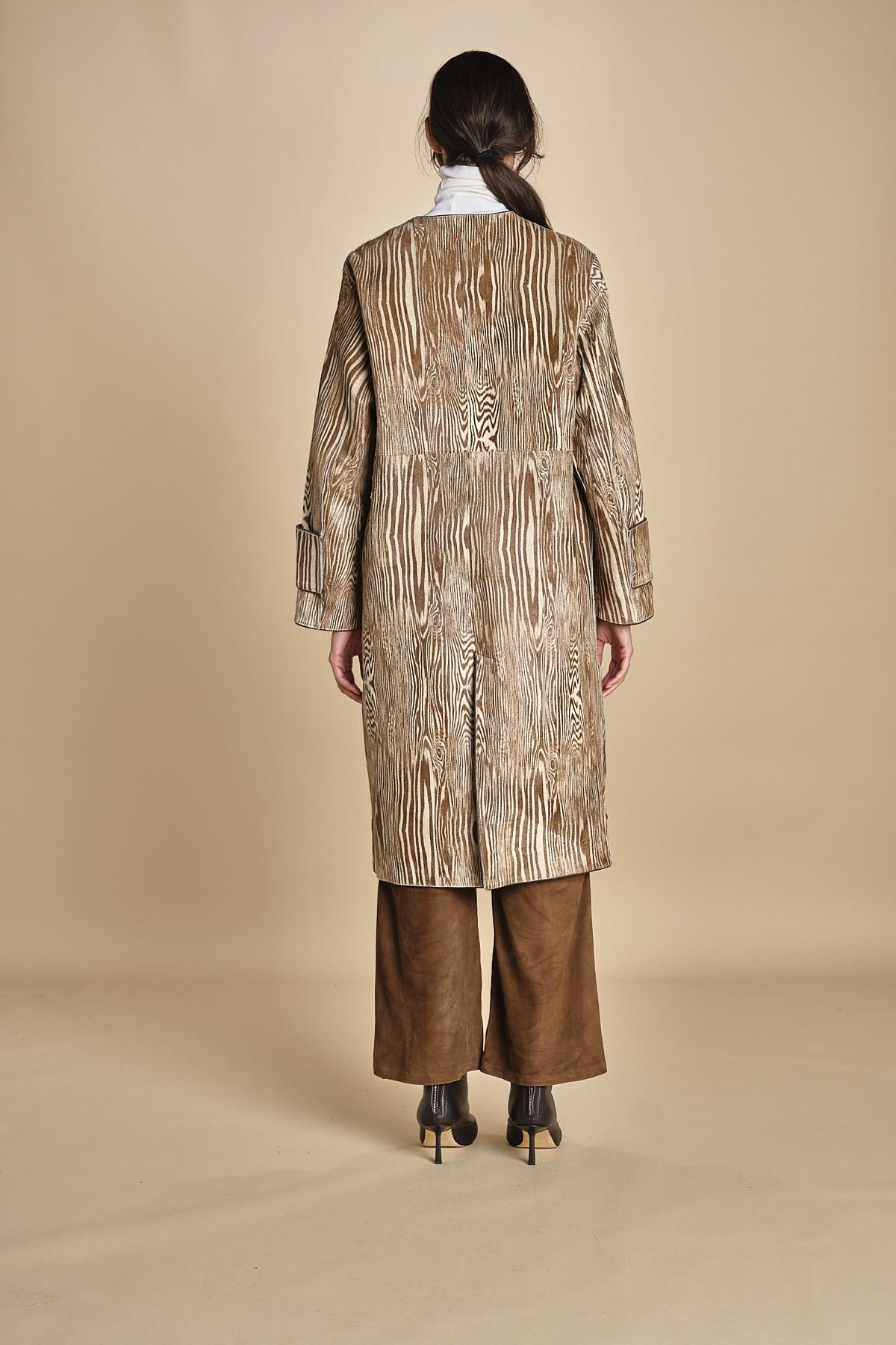 cappotto in cavallino zebrato ZELLEA MOIRE malina 