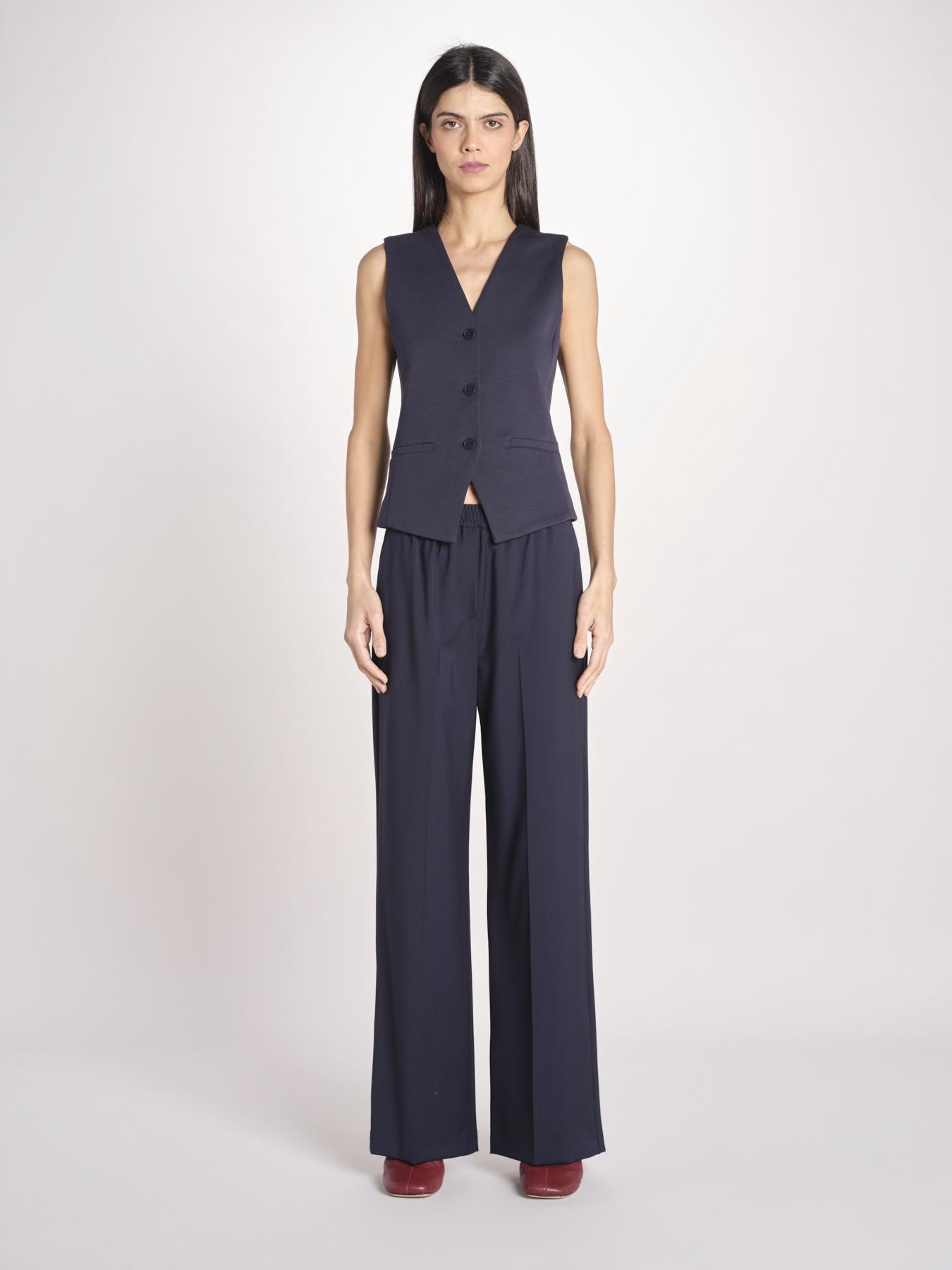 Gilet scollo a V in jersey double di cotone POGGIO 2615911021600 002 BLU weekend maxmara 