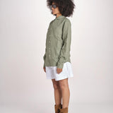 Camicia maschile in lino M012 655 MILITARE milaura 
