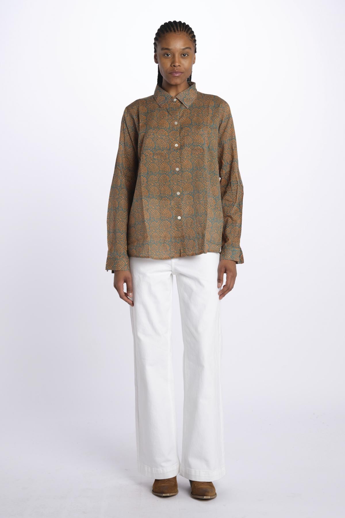 Camicia COQUILLAGES KIPRO 434Y terre rouge 