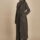 cappotto lungo in jersey di cachemire spinato T8955M MORO dusan 