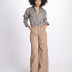 pantalone 4 tasche in misto lino SERENA XML01 183 NOCCIOLA ps don't forget me 
