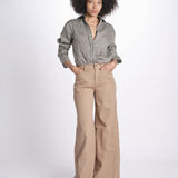 pantalone 4 tasche in misto lino SERENA XML01 183 NOCCIOLA ps don't forget me 