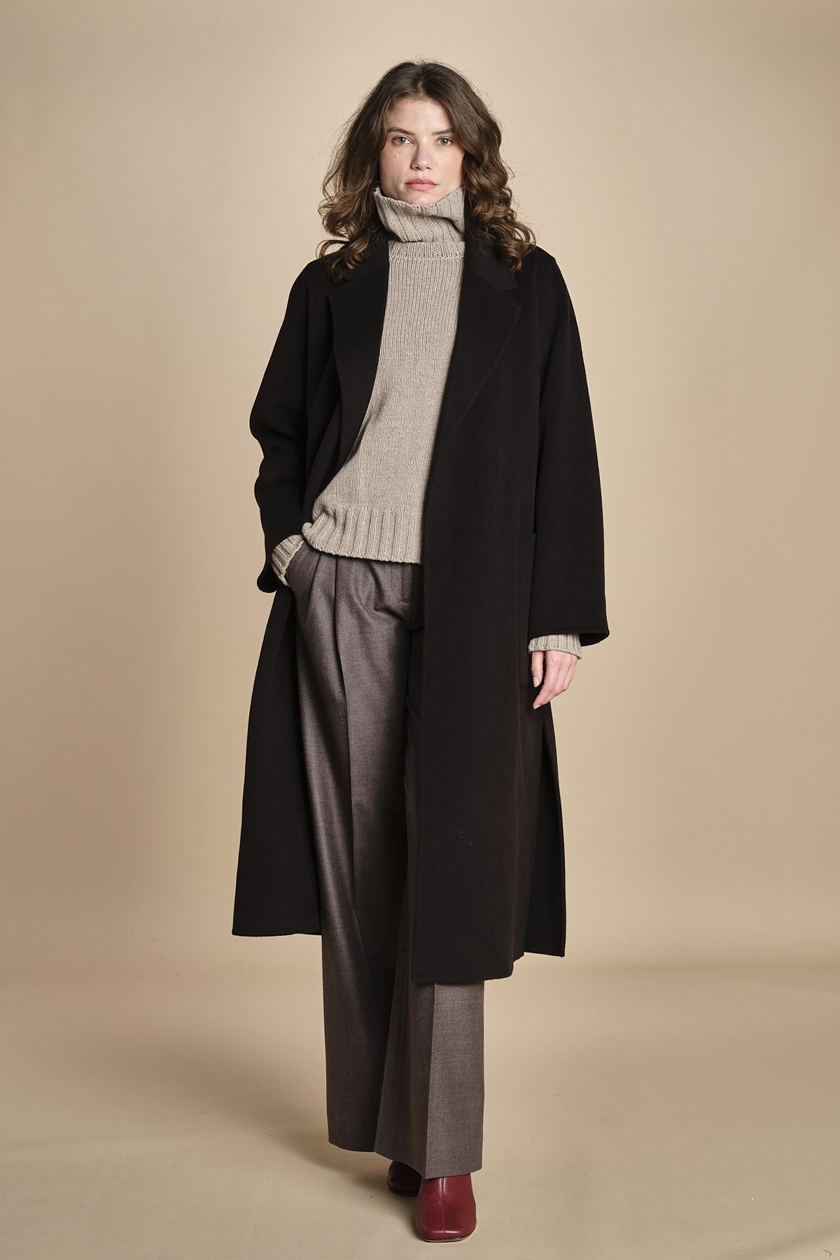 cappotto vestaglia double CELIA IO111046 BR291 ivy oak 