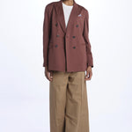 Giacca doppio petto piquet filo scozia 3393 BROWN circolo 1901 