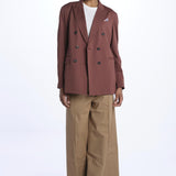 Giacca doppio petto piquet filo scozia 3393 BROWN circolo 1901 