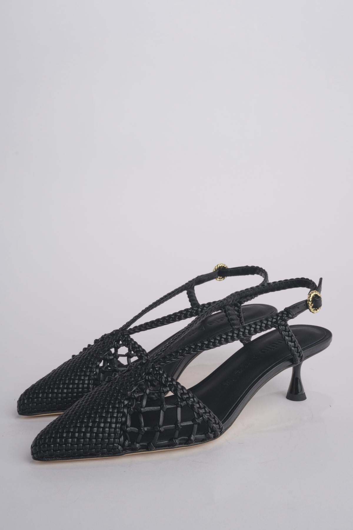 Sabot NEXUS 50 HEEL intrecciato tacco 5 F839CFC BLACK studio AMELIA 