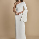 maxidress monospalla con manica a campana ALINA WHITE solace 