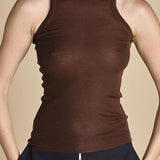 top americano a costine in lana merino LAU28 E2220 CIOCCOLATO milaura 