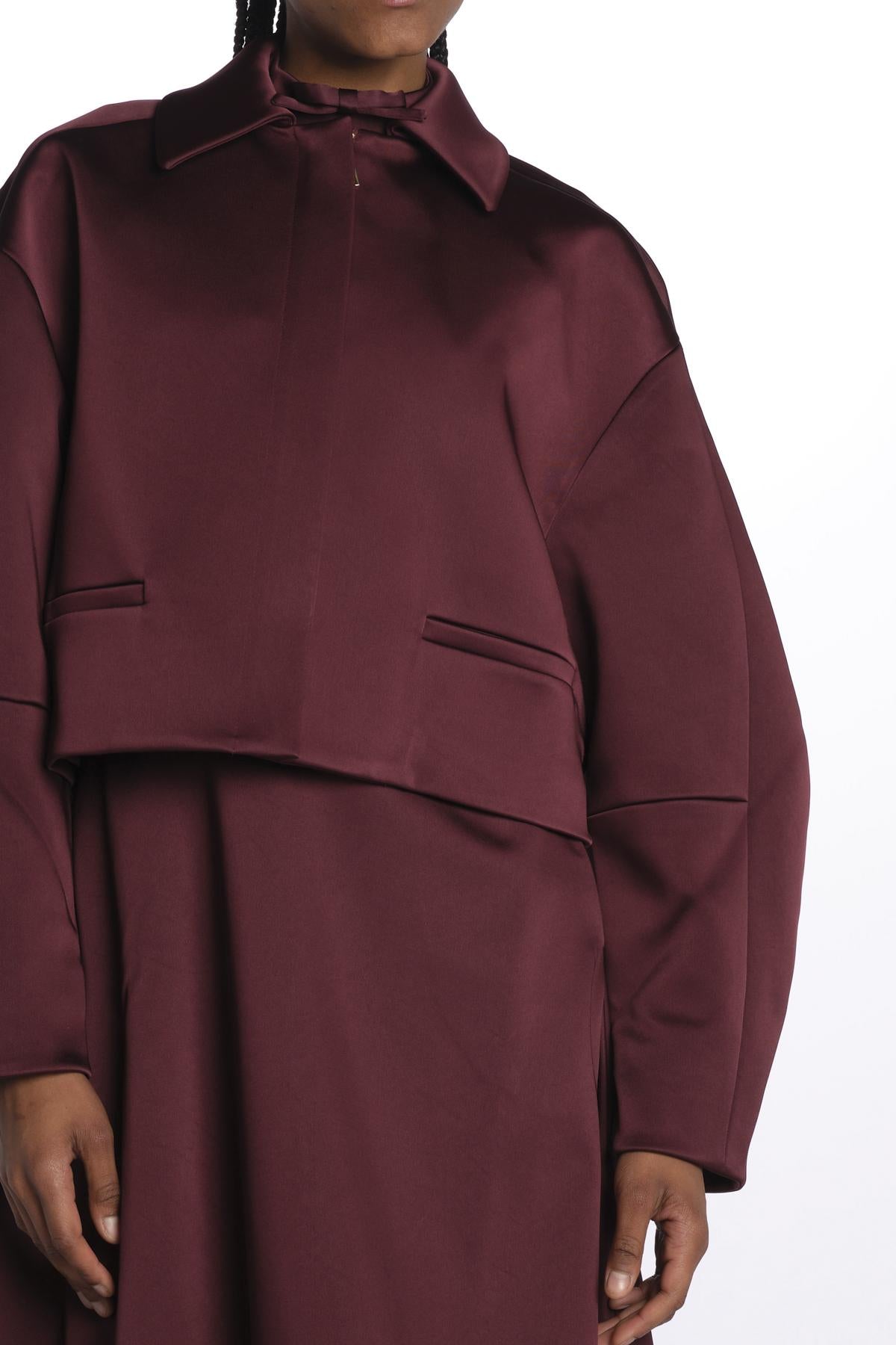 Bomber MERLOT CROPPED raso 4299 BURGUNDY rebecca vallance 