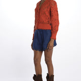 Cardigan FLORAL ORANGE cotone pizzo 332360 ORANGE farm rio 
